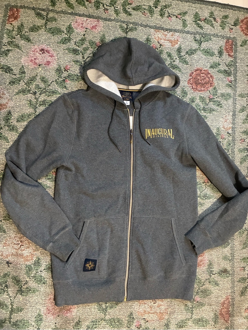 Disney wish inaugural sailings embroidered zip up gray hoodie 🖤 size small